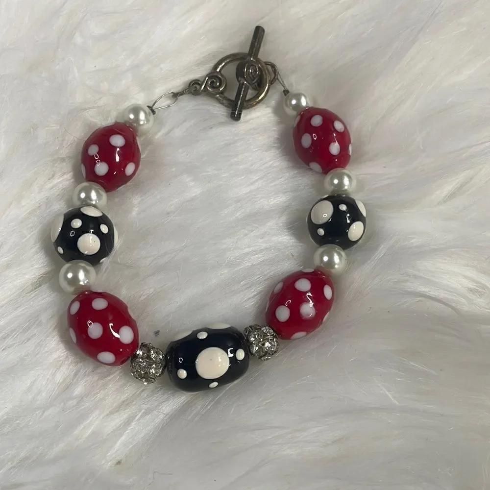Disney Inspired Handcrafted Bead Bracelet 9”